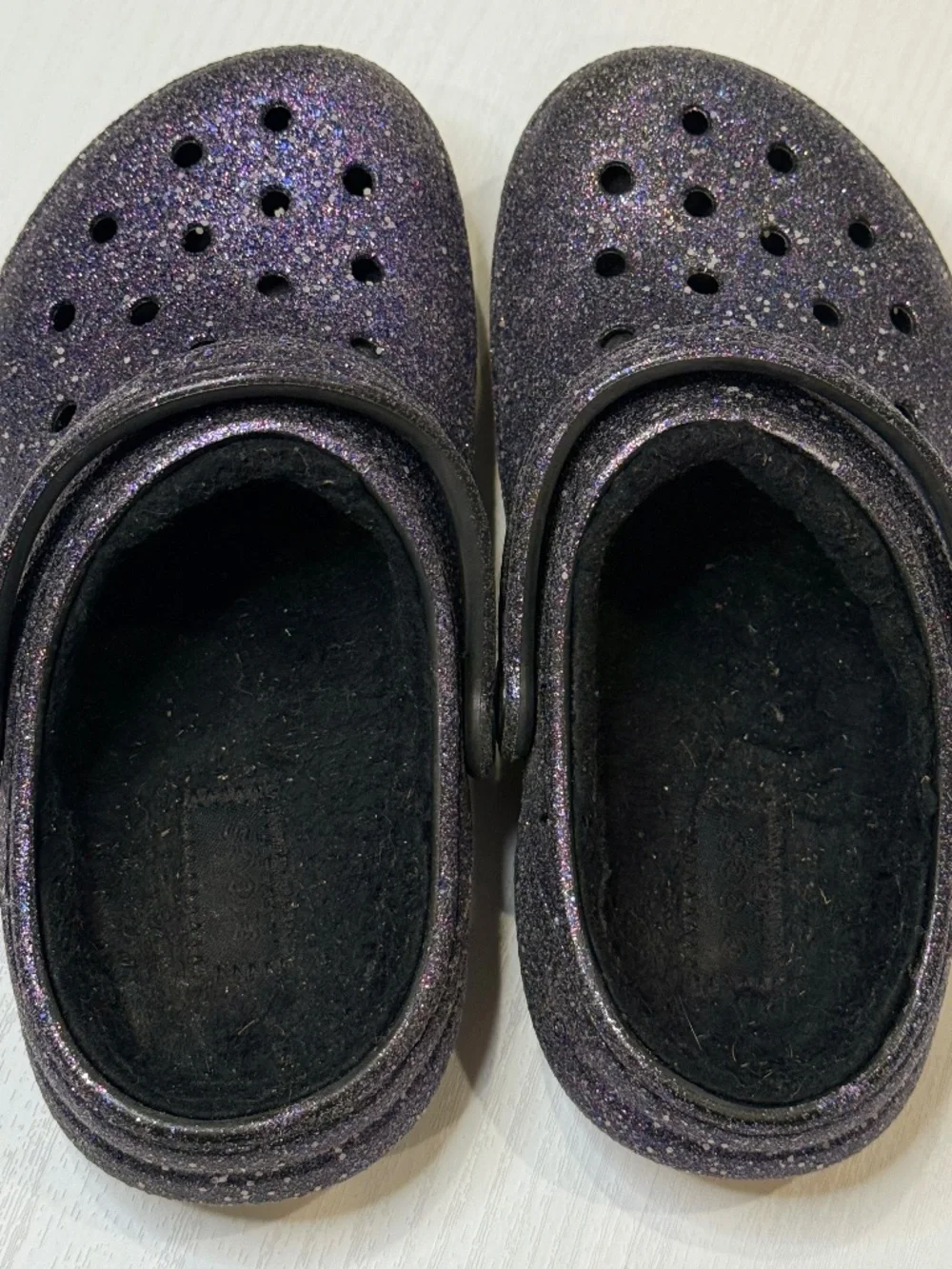 Crocs Classic Lined Clog - Glow in the Dark - Space Glitter - Size C12